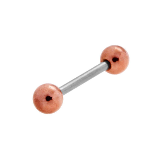 Body Piercing Barbell mm 17 con Palline Galvanica Rosa mm 4 in ACCIAIO Chirurgico
