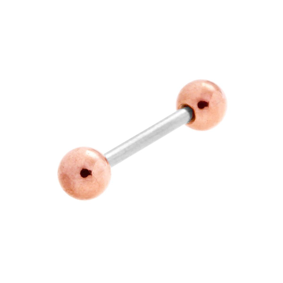 Body Piercing Barbell mm 17 con Palline Galvanica Rosa mm 4 in ACCIAIO Chirurgico