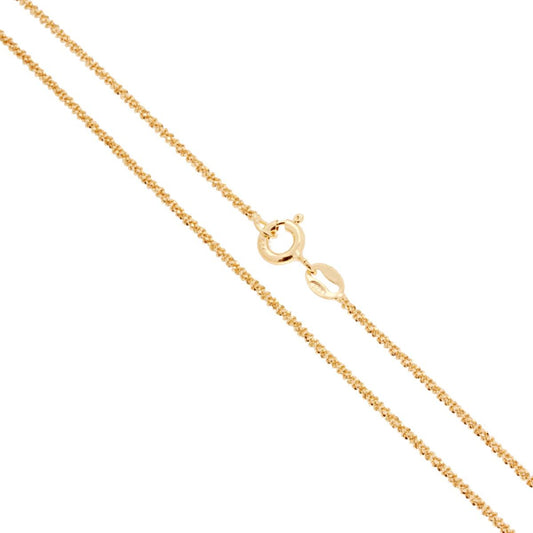 Catena Disco Diamantata 025 sezione mm 1.5 lunghezza cm 60 in ARGENTO 925 Galvanica Oro