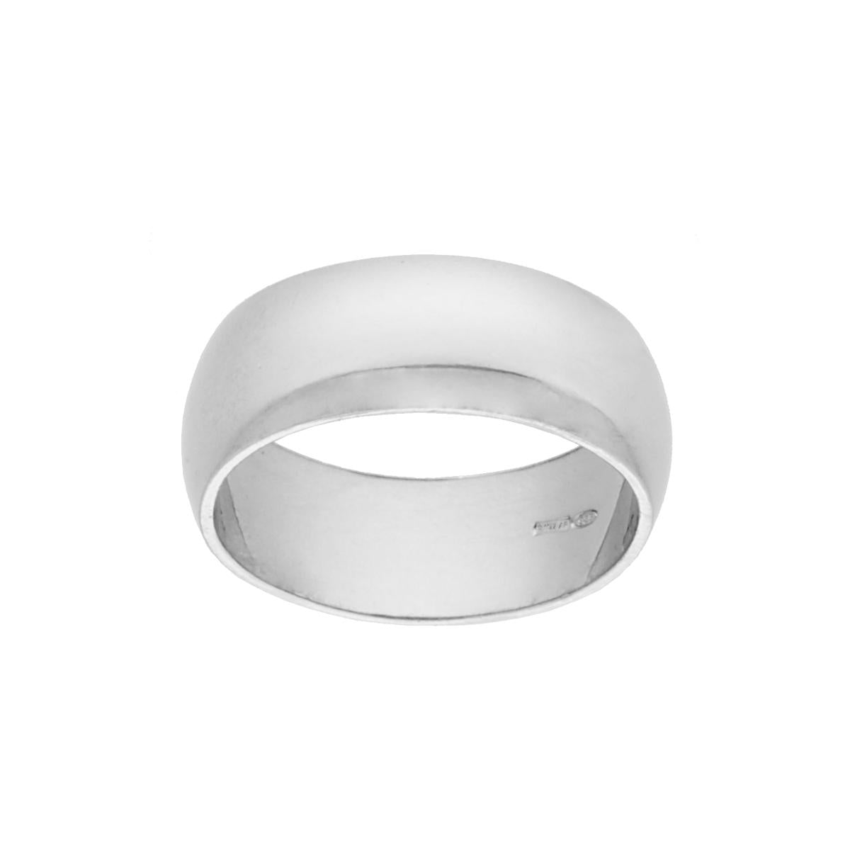 Anello Fede Classica Bombata Lucida mm 7.2 in ARGENTO 925 Galvanica Rodio
