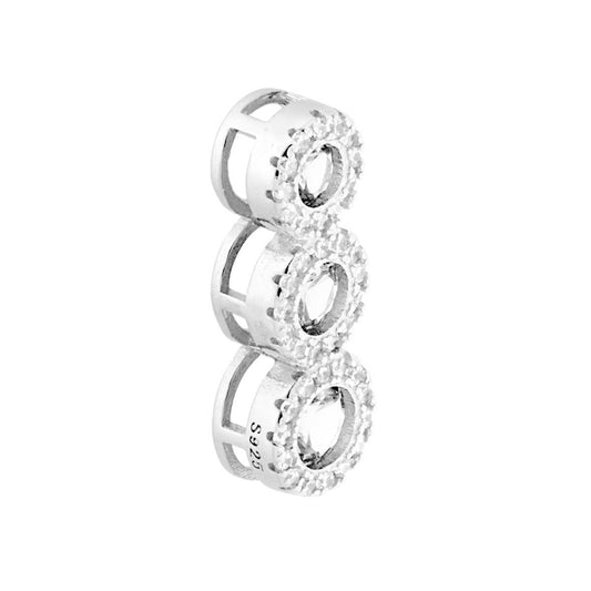 Ciondolo Trilogy Bianchi contornato da Zirconi Bianchi in ARGENTO 925 Galvanica Rodio