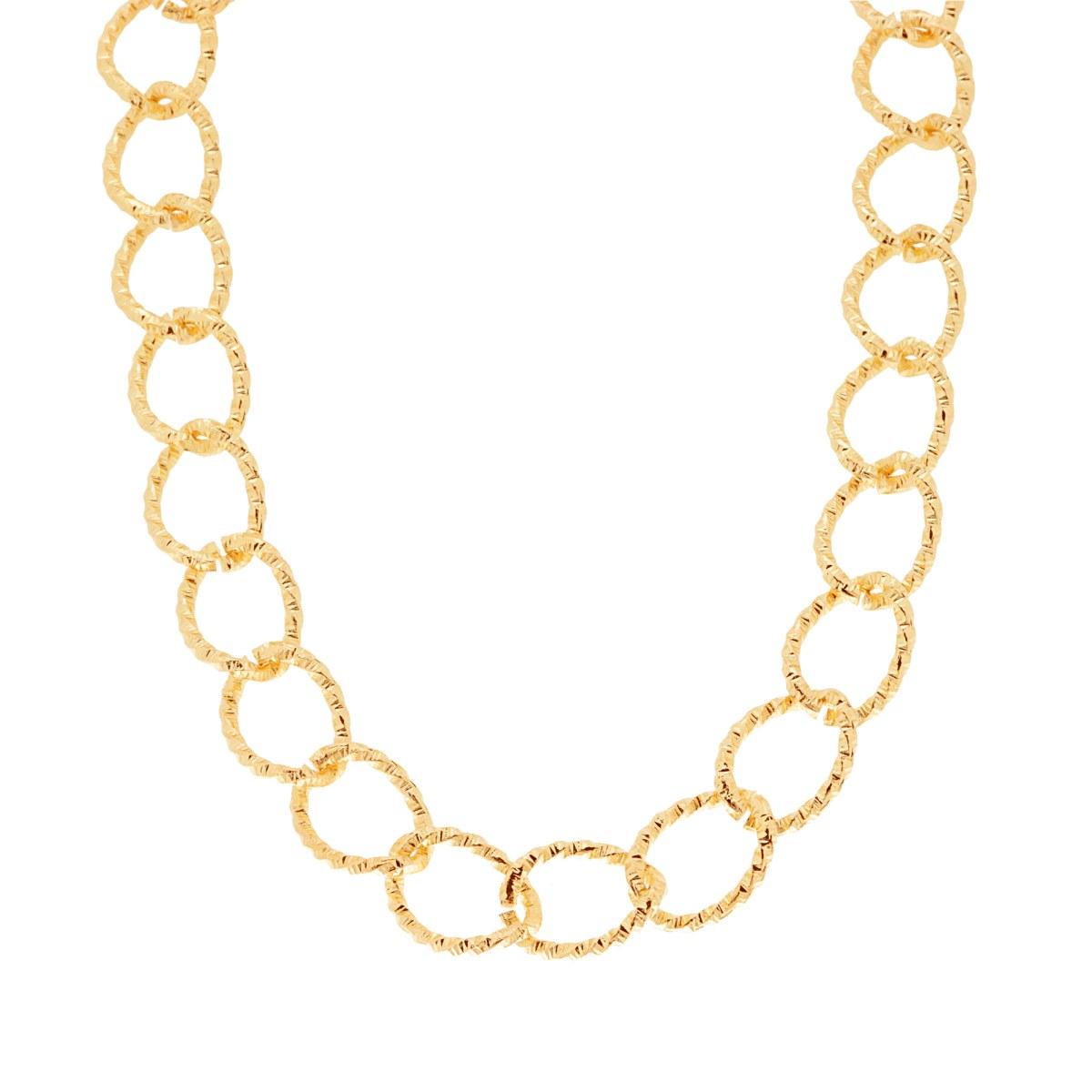 Collana Catena Grumetta Diamantata Galvanica Oro in OTTONE