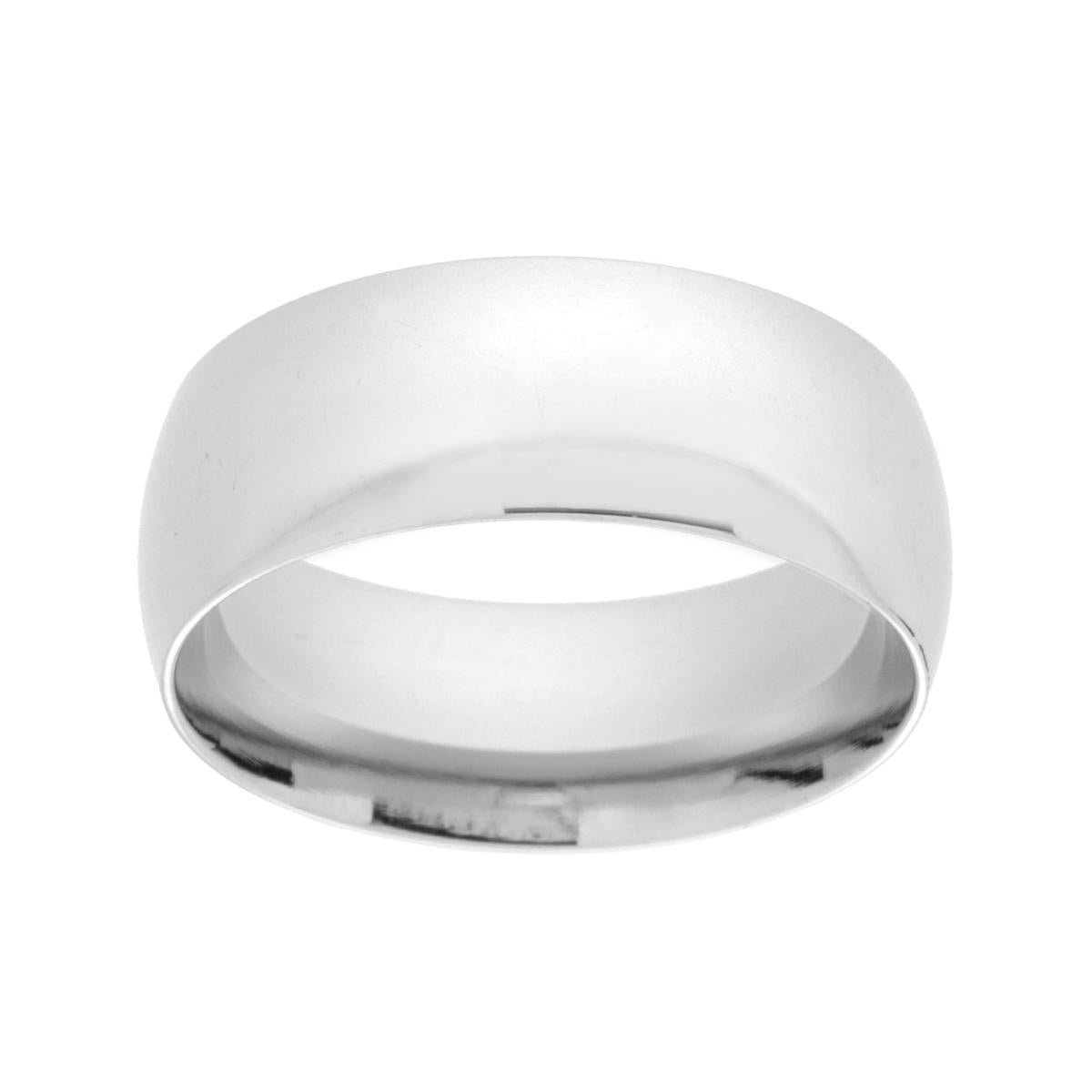 Anello Fede liscia bombata mm 8 in ACCIAIO