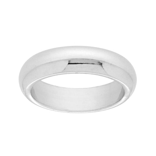 Anello Fede Classica Bombata Lucida mm 5 in ARGENTO 925 Galvanica Rodio