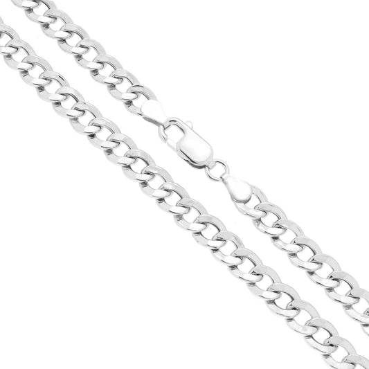 Catena Grumetta Piatta Vuota 140 sezione mm 6 lunghezza cm 55 in ARGENTO 925