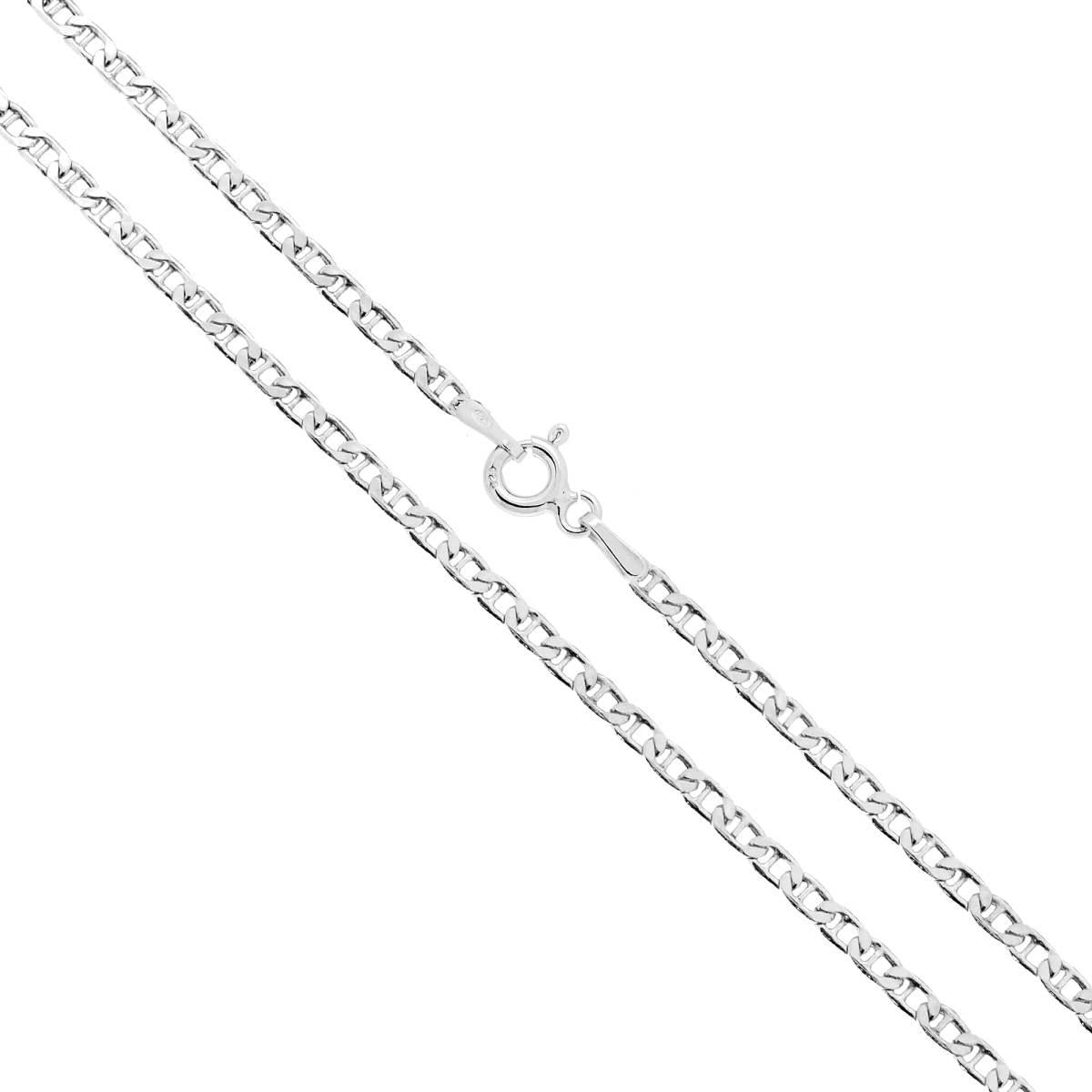 Catena Traversino Diamantata 050 sezione mm 2 lunghezza cm 60 in ARGENTO 925