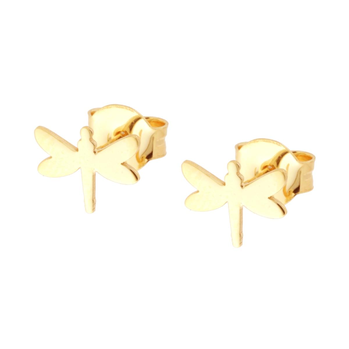 Orecchini Libellula in ARGENTO 925 Galvanica Oro