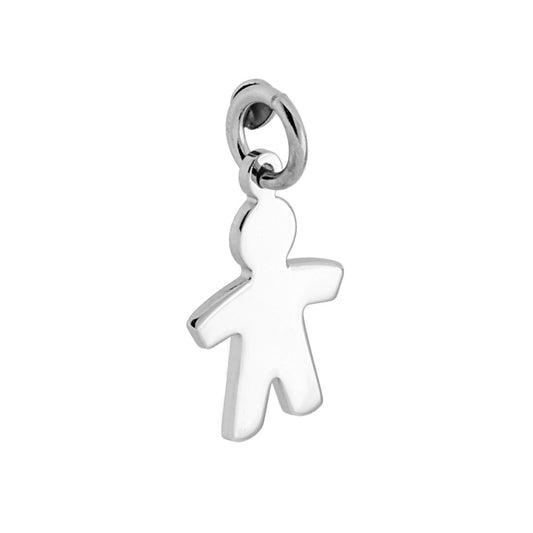 Ciondolo Bimbo plain mm 15 in ARGENTO 925 Galvanica Rodio
