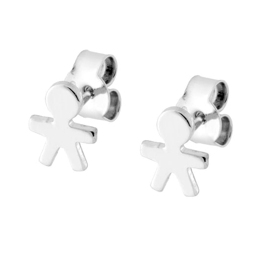 Orecchini Bimbo plain mm 9 in ARGENTO 925 Galvanica Rodio