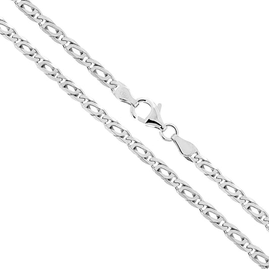 Catena Occhio di Pernice Diamantata 080 sezione mm 3.1 lunghezza cm 50 in ARGENTO 925 Galvanica Rodio