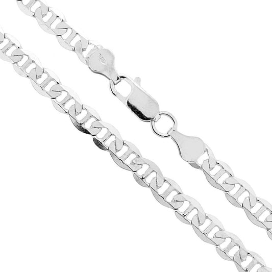 Catena Traversino Diamantata Extraflat 120 sezione mm 5.5 lunghezza cm 50 in ARGENTO 925 Galvanica Rodio