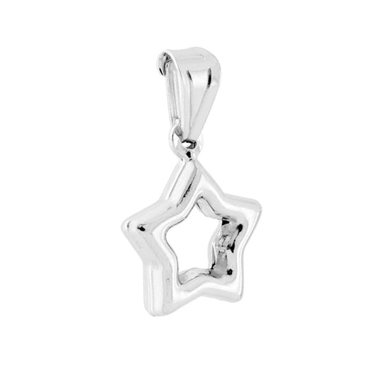 Ciondolo Stella in ARGENTO 925 Galvanica Rodio