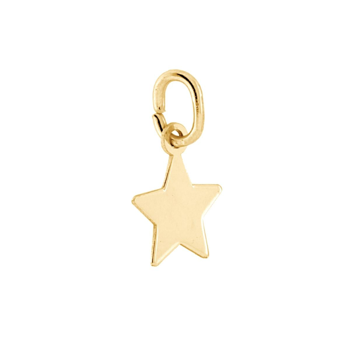 Ciondolo Medaglietta Stella mm 8 plain in ARGENTO 925 Galvanica Oro