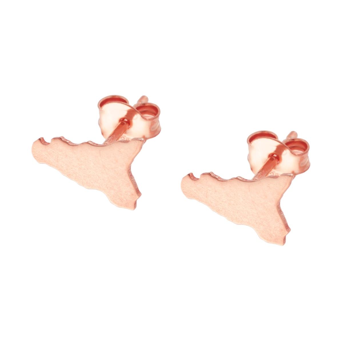 Orecchini Sicilia plain in ARGENTO 925 Galvanica Rosa