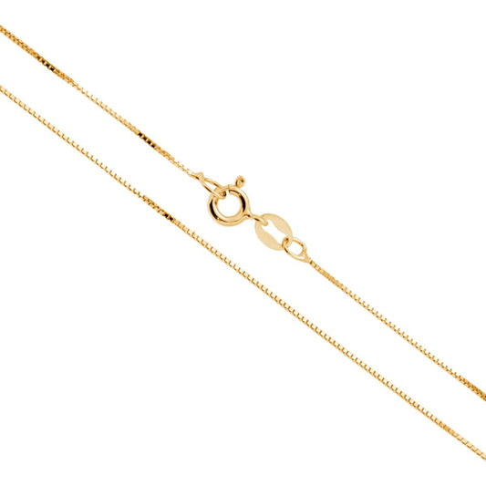 Catena Veneziana Diamantata 012 sezione mm 0.7 lunghezza cm 45 in ARGENTO 925 Galvanica Oro