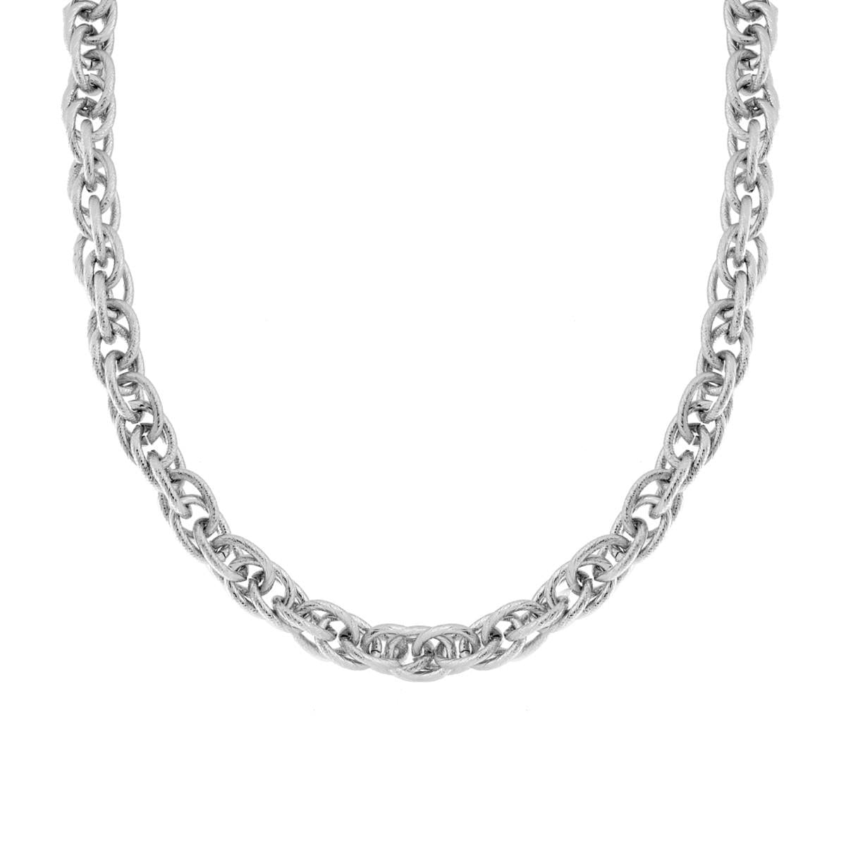 Collana Catena Falsacorda Martellata in ACCIAIO