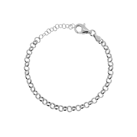 Bracciale Catena Rolo 070 sezione mm 4.50 in ARGENTO 925 Galvanica Rodio