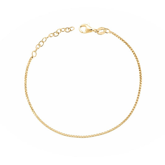 Bracciale Catena Veneziana diamantata mm 1.3 in ARGENTO 925 Galvanica Oro