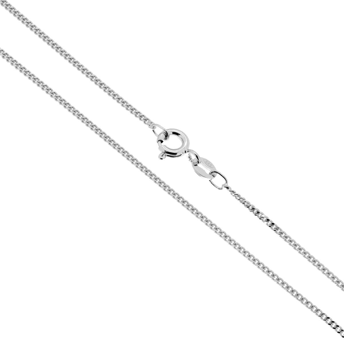 Catena Grumetta Diamantata 040 sezione mm 1.4 lunghezza cm 45 in ARGENTO 925 Galvanica Rodio