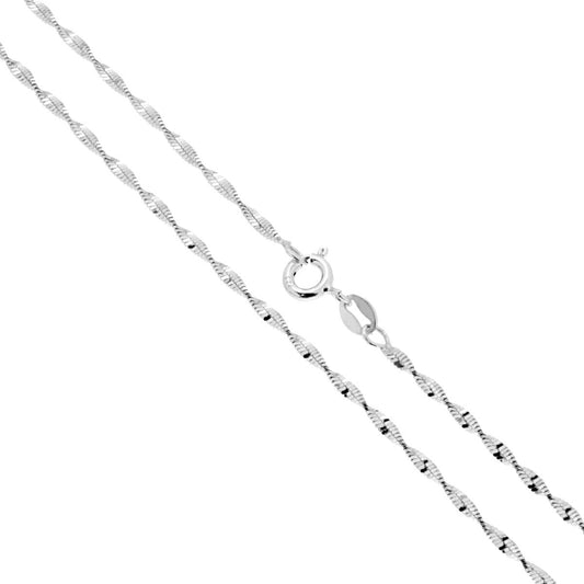 Catena Super Singapore 025 sezione mm 1.9 lunghezza cm 40 in ARGENTO 925
