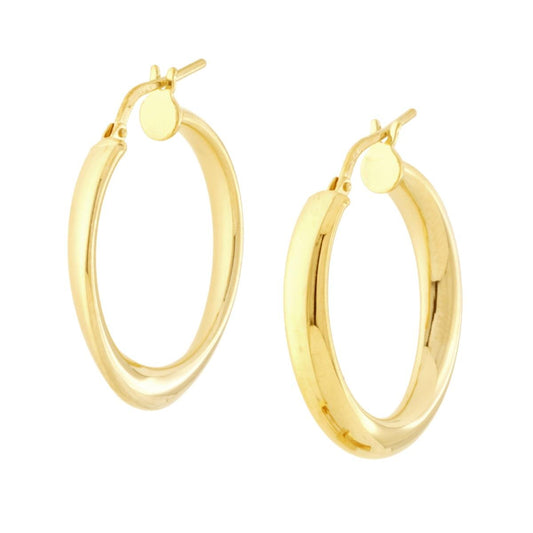 Orecchini Cerchio a Nastro in ARGENTO 925 Galvanica Oro