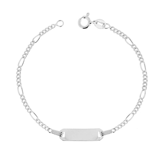 Bracciale Targa Bimbo Bimba con catena Figaro mm 2.2 in ARGENTO 925