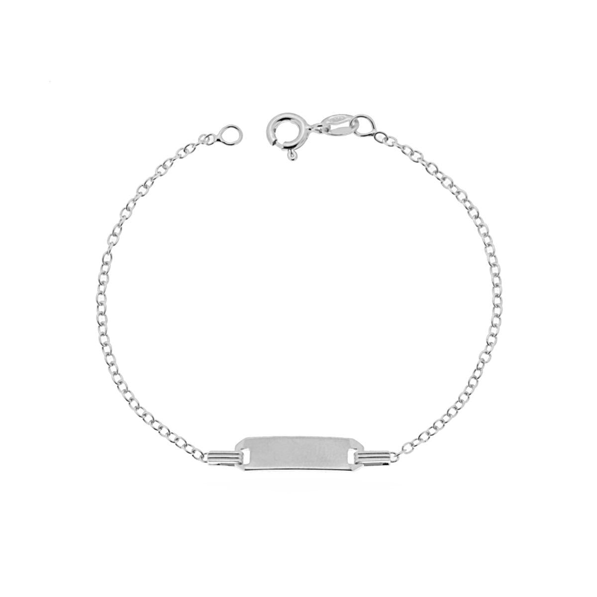 Bracciale Targa Bimba Bimbo con Catena Forzatina cm 16 in ARGENTO 925