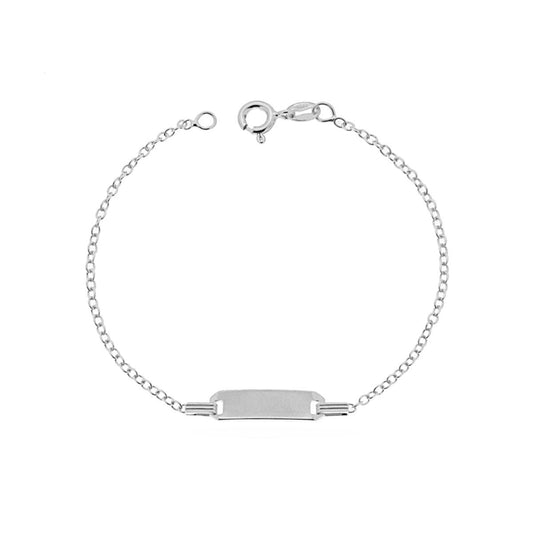 Bracciale Targa Bimba Bimbo con Catena Forzatina cm 16 in ARGENTO 925