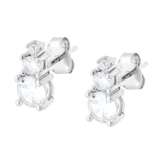 Orecchini Tennis Trilogy Degradè Cubic Zirconia Bianchi in ARGENTO 925 Galvanica Rodio