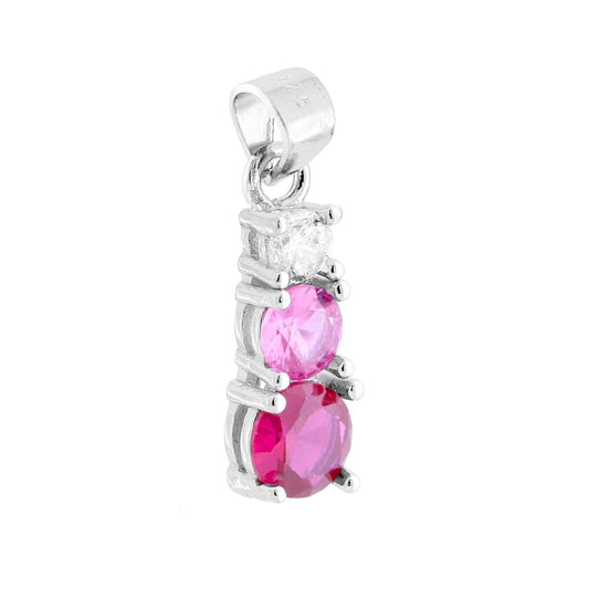 Ciondolo Trilogy con Cubic Zirconia Rosso Rubino Degrade in ARGENTO 925 Galvanica Rodio