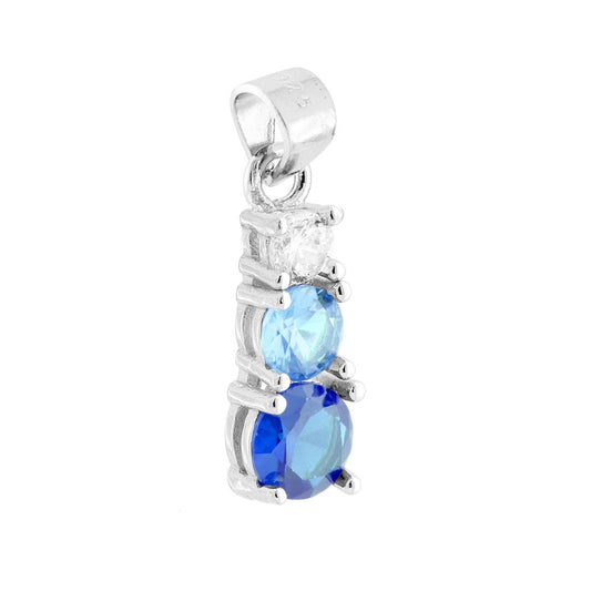 Ciondolo Trilogy con Cubic Zirconia Blu Zaffiro Degrade in ARGENTO 925 Galvanica Rodio