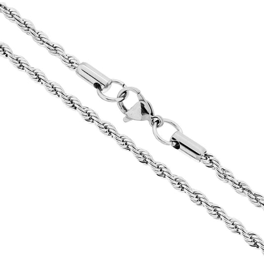 Catena Corda Diamantata sezione mm 2.8 lunghezza cm 50 in ACCIAIO