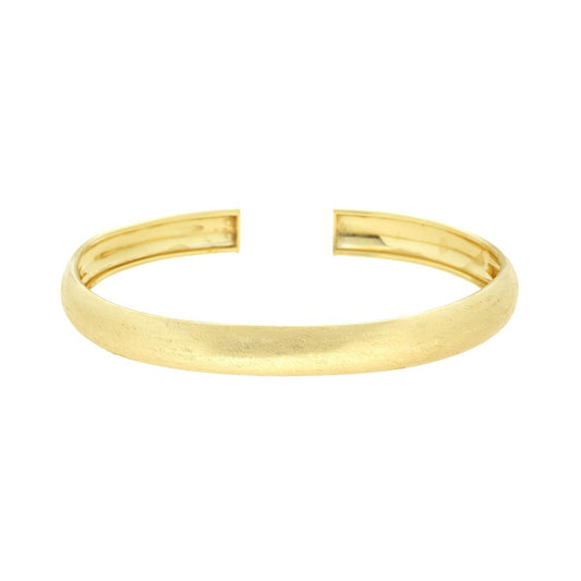 Bracciale Rigido Fascia Bombato Spazzolato mm 7 in ARGENTO 925 Galvanica Oro