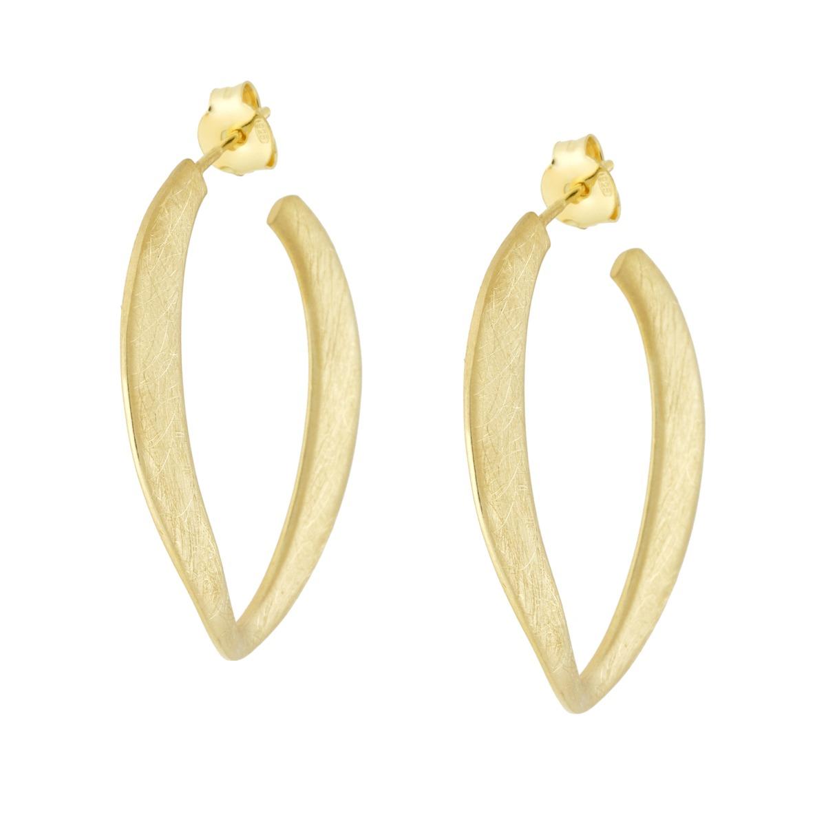 Orecchini Cerchio effetto Spazzolato mm 36 in ARGENTO 925 Galvanica Oro
