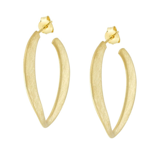 Orecchini Cerchio effetto Spazzolato mm 36 in ARGENTO 925 Galvanica Oro