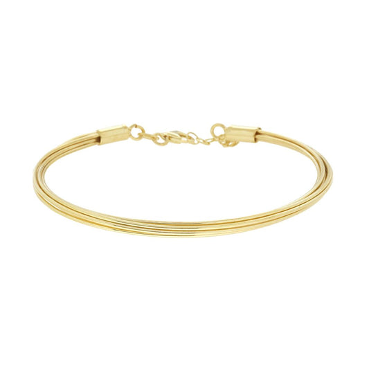 Bracciale Multifilo Rigido in ARGENTO 925 Galvanica Oro