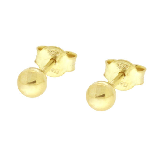 Orecchini Pallina mm 4 in ARGENTO 925 Galvanica Oro