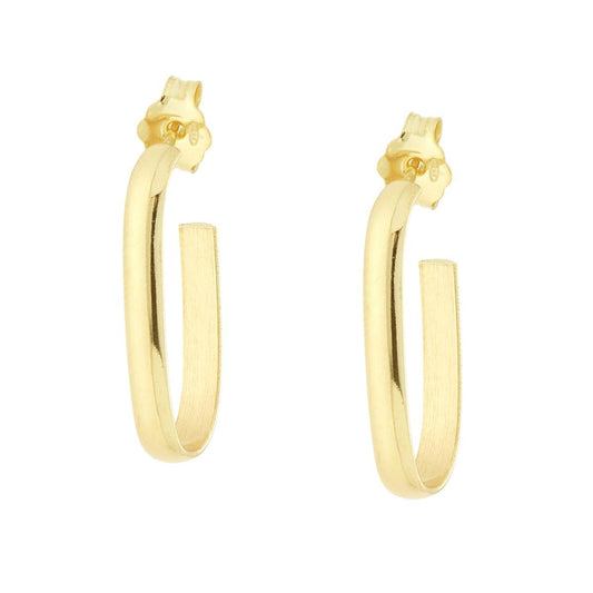 Orecchini Cerchio Ovale a fascia in ARGENTO 925 Galvanica Oro