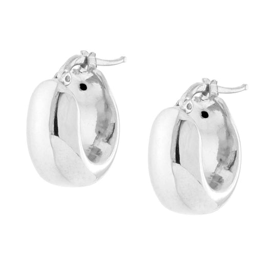 Orecchini Cerchio Boccoli in ARGENTO 925 Galvanica Rodio