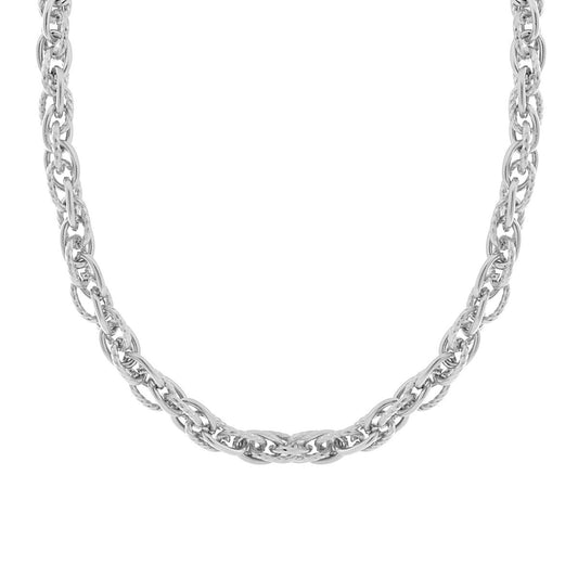 Collana Catena Falsacorda Ritorta e Liscia in ACCIAIO