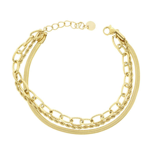 Bracciale Catena Multifilo Magik Forzatina e Corda in ACCIAIO colore Oro