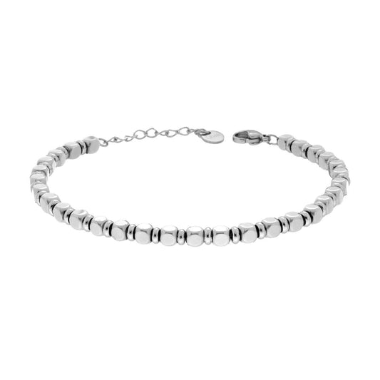 Bracciale Catena Cubetti e Anelli in ACCIAIO
