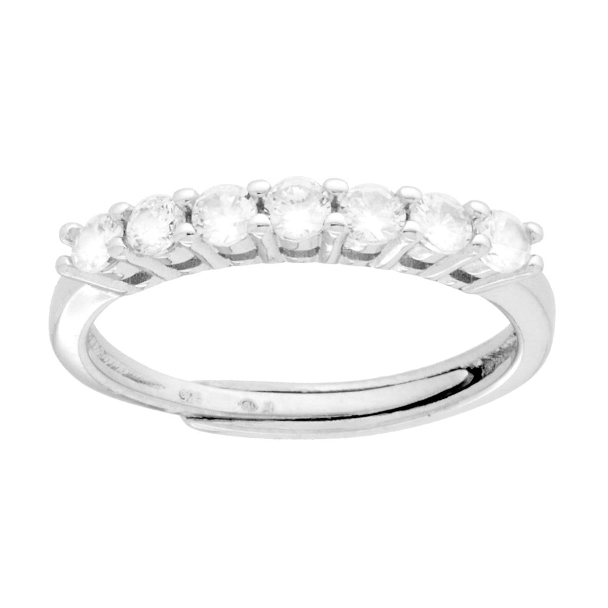 Anello Veretta con Cubic Zirconia Bianchi mm 2.8 in ARGENTO 925 Galvanica Rodio
