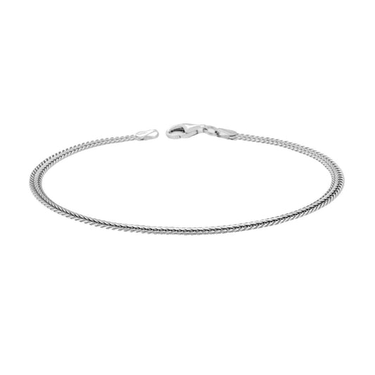 Bracciale Catena Volpe 180 piatta in ARGENTO 925 Galvanica Rodio