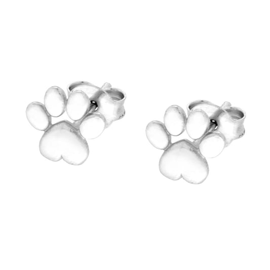 Orecchini Impronta Zampa in ARGENTO 925 Galvanica Rodio