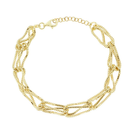 Bracciale Multimaglia Catena Veneziana in ARGENTO 925 Galvanica Oro