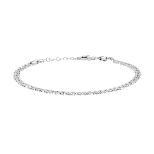 Bracciale Catena Granchio Diamantata in ARGENTO 925 Galvanica Oro