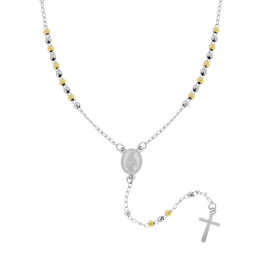 Collana Rosario cm 50 con Palline colore Oro mm 3 in ACCIAIO