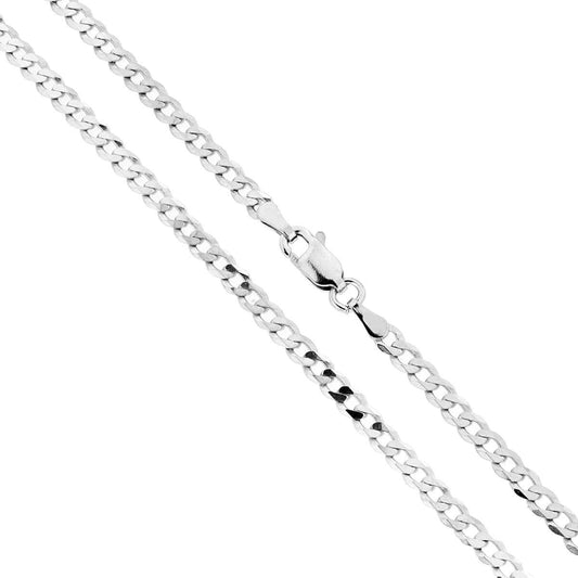 Catena Grumetta Diamantata Extraflat 080 sezione mm 3 lunghezza cm 50 in ARGENTO 925 Galvanica Rodio