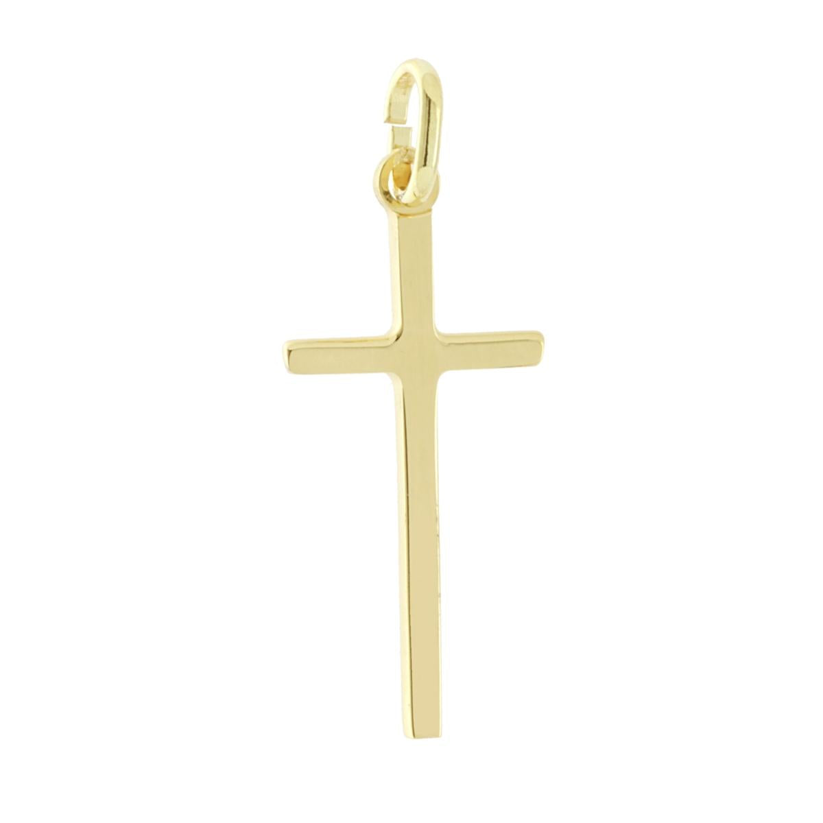 Ciondolo Croce Latina in ARGENTO 925 Galvanica Oro